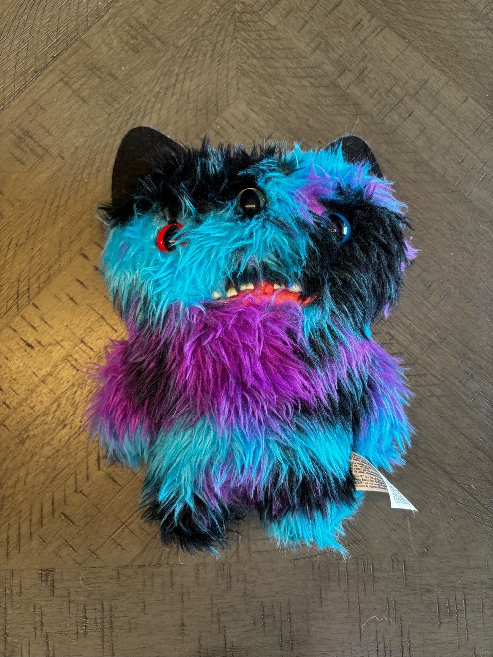 Colorful fuggler cat Furry Monster Plush - Blue/Purple